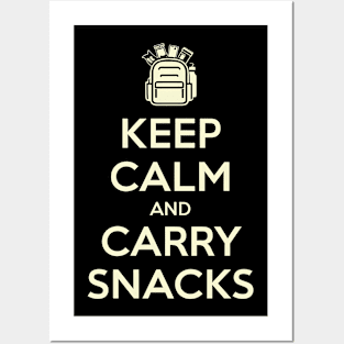 Keep Calm and Carry Snacks Hiking and Camping Posters and Art